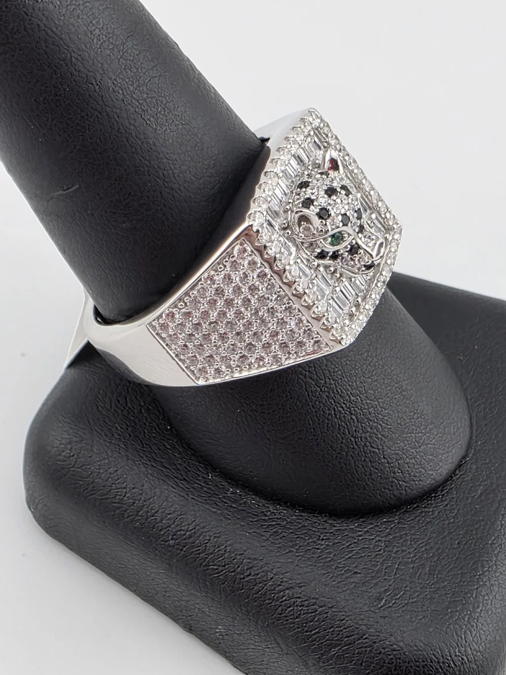 Sterling Silver 925 Pavé Panther Ring in Silver